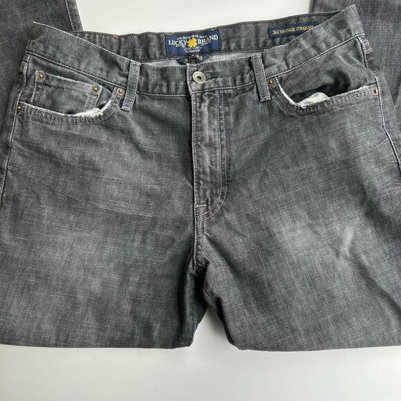 Lucky Brand 361 Vintage Straight Jeans Black/Gray Size 33x32 - Picture 3 of 9